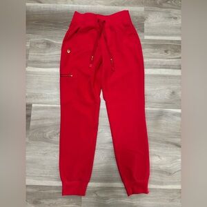 Year Pop Red, High Waisted Figs, Zamora - Petite Joggers
